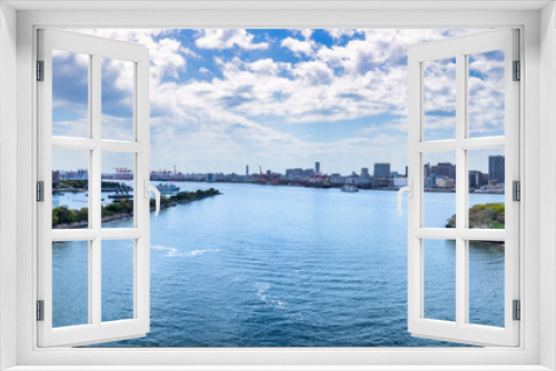 Fototapeta Naklejka Na Ścianę Okno 3D - 東京湾岸の風景　パノラマ