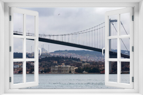 Fototapeta Naklejka Na Ścianę Okno 3D - Turkey. Istanbul. 15 Temmuz Schehitler Bridge over the Bosphorus Strait. Car crossing.