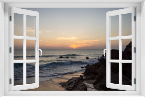 Fototapeta Naklejka Na Ścianę Okno 3D - Puesta de sol en una playa de cádiz