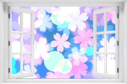 Fototapeta Naklejka Na Ścianę Okno 3D - 桜の花の背景素材。