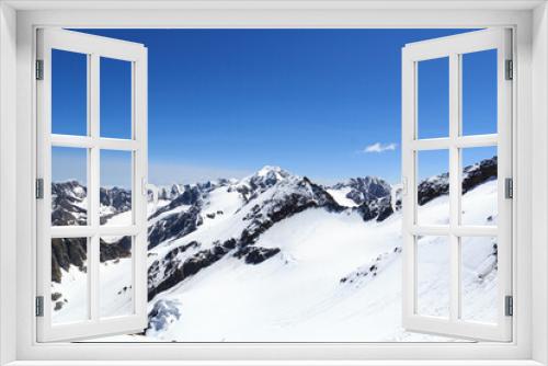 Fototapeta Naklejka Na Ścianę Okno 3D - Mountain Wildspitze, snow panorama and blue sky in Tyrol Alps, Austria
