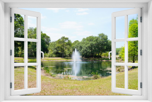 Fototapeta Naklejka Na Ścianę Okno 3D - A pond in a community of Florida