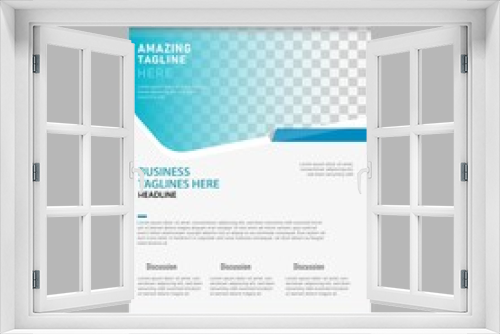 Abstract bussiness flyer with photo template