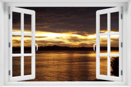 Fototapeta Naklejka Na Ścianę Okno 3D - Pôr do sol Marajó