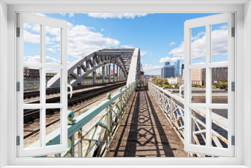 Fototapeta Naklejka Na Ścianę Okno 3D - Russia, Moscow, view of Luzhnetsky Bridge in a sunny weather