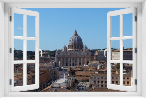 Fototapeta Naklejka Na Ścianę Okno 3D - The view of Rome from a hill