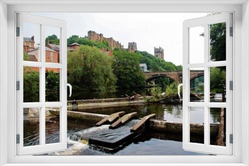 Fototapeta Naklejka Na Ścianę Okno 3D - Durham Cathedral across the river Wear