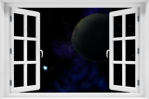 Fototapeta Naklejka Na Ścianę Okno 3D - Planets in a space against stars and nebula.