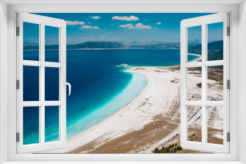 Fototapeta Naklejka Na Ścianę Okno 3D - Beautiful sea cost view. Turkey sea costline beach. Sunlight in summer sunny day.