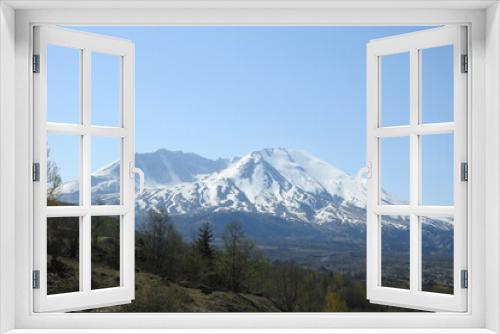 The beautiful scenery of the Gifford Pinchot National Forest with Mount St. Helens in the background, pacific northwest, Washington State.