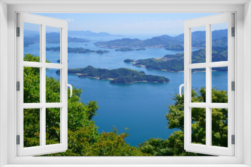 Fototapeta Naklejka Na Ścianę Okno 3D - 竜王山展望台から見た多島美の瀬戸内風景