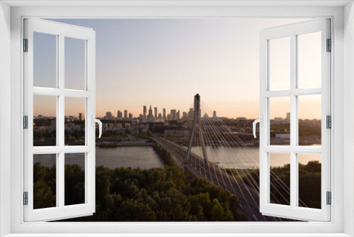 Fototapeta Naklejka Na Ścianę Okno 3D - city bridge at sunset