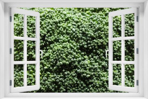 Fototapeta Naklejka Na Ścianę Okno 3D - Fresh broccoli as background, closeup