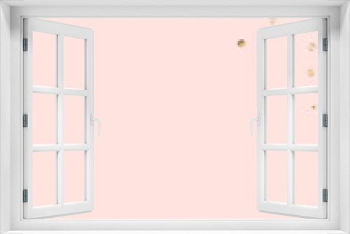 Fototapeta Naklejka Na Ścianę Okno 3D - Golden Round Golden Pink Background. Shiny Polka