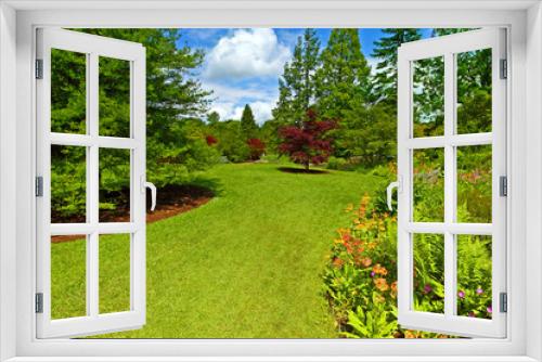 Fototapeta Naklejka Na Ścianę Okno 3D - Garden landscaping, Srpingtime