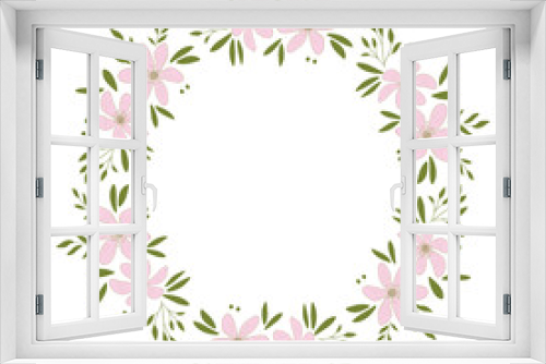 Fototapeta Naklejka Na Ścianę Okno 3D - pink floral wreath, vector