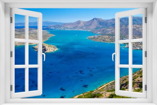 Fototapeta Naklejka Na Ścianę Okno 3D - Mirabello Bay view with Spinalonga island on Crete, Greece