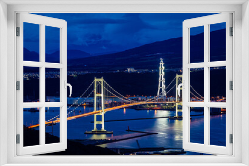 Fototapeta Naklejka Na Ścianę Okno 3D - 室蘭市の白鳥大橋