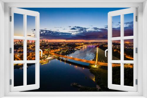 Fototapeta Naklejka Na Ścianę Okno 3D - Zachód słońca nad Warszawą