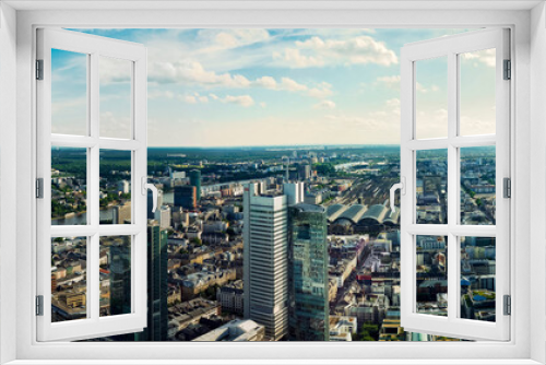 Fototapeta Naklejka Na Ścianę Okno 3D - Germany, Hessen, Frankfurt Am Main, Panorama View On Skyline Frankfurt