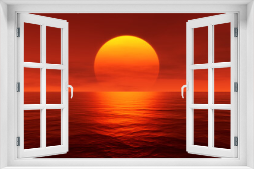 Fototapeta Naklejka Na Ścianę Okno 3D - great sunset over the ocean