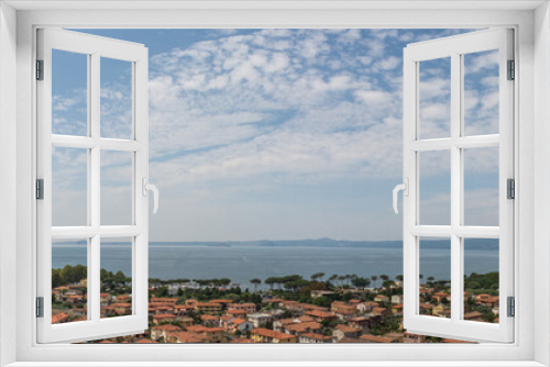 Fototapeta Naklejka Na Ścianę Okno 3D - Panoramic view of Lake Bolsena in the province of Viterbo in Italy from the Rocca Monaldeschi in Bolsena.