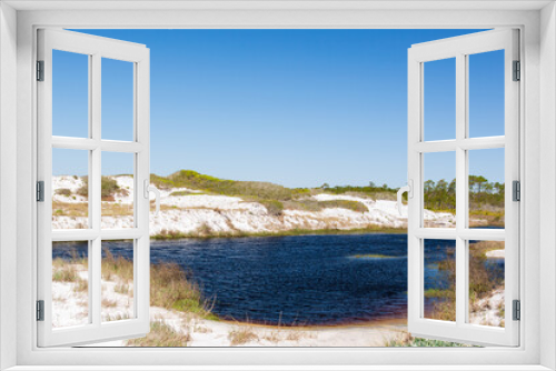 Fototapeta Naklejka Na Ścianę Okno 3D - Fresh water lake among the sand dunes along Gulf of Mexico