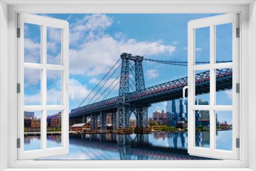 Fototapeta Naklejka Na Ścianę Okno 3D - New York City Manhattan midtown with Brooklyn Bridge.USA
