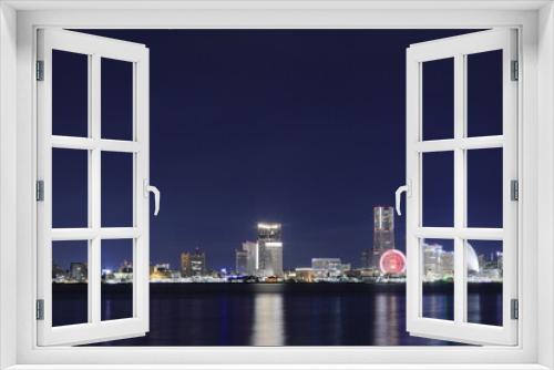 Fototapeta Naklejka Na Ścianę Okno 3D - 大黒ふ頭から見た横浜みなとみらい21 (夜景)