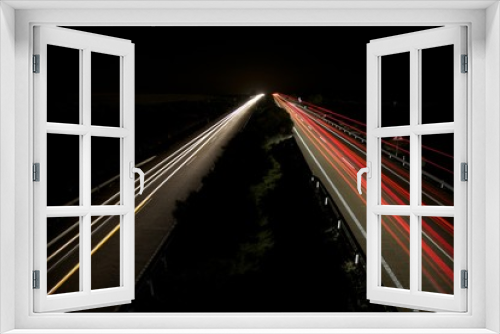 Fototapeta Naklejka Na Ścianę Okno 3D - speed in highway night