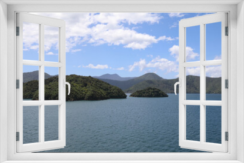 Fototapeta Naklejka Na Ścianę Okno 3D - Cookstraße und Marlborough Sounds / Cook strait and Marlborough Sounds /