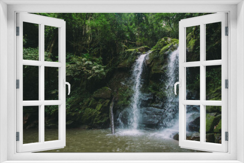 Fototapeta Naklejka Na Ścianę Okno 3D - Waterfall in the forest.