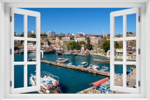 Fototapeta Naklejka Na Ścianę Okno 3D - Antalya marina view during daytime