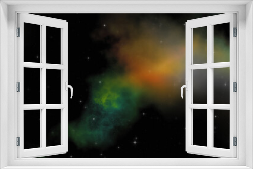 Fototapeta Naklejka Na Ścianę Okno 3D - Star field in galaxy space with colorful nebula. Sci fi background of deep space. Ethereal wallpaper.