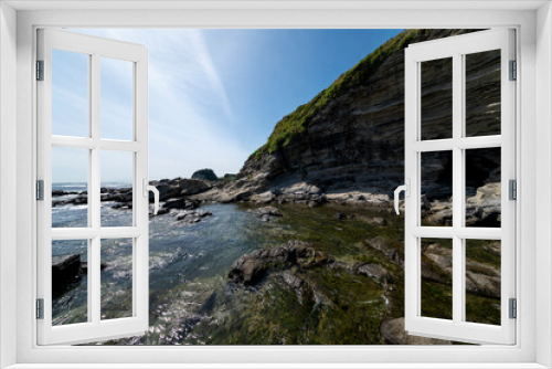 Fototapeta Naklejka Na Ścianę Okno 3D - 崖と海