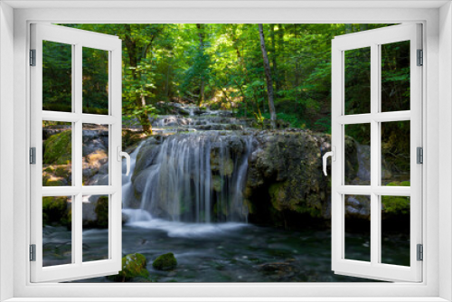 Fototapeta Naklejka Na Ścianę Okno 3D - Waterfall, Cheile Nerei National Park, Caras Severin, Romania