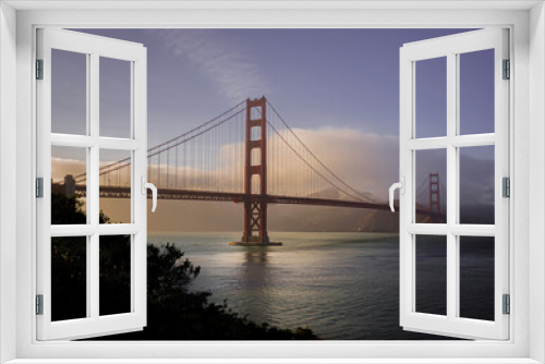 Fototapeta Naklejka Na Ścianę Okno 3D - Golden Gate Bridge at sunset