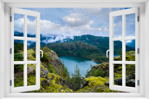 Fototapeta Naklejka Na Ścianę Okno 3D - Mountain landscape, Diablo lake and mountain  Seattle, North Cascade national park,  Washington state, USA,
