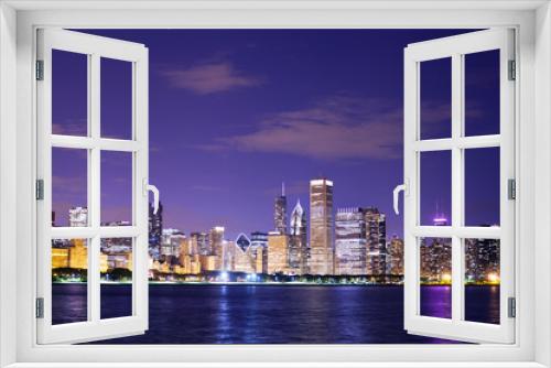 Fototapeta Naklejka Na Ścianę Okno 3D - Chicago at Night