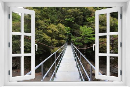 Fototapeta Naklejka Na Ścianę Okno 3D - 別府渓谷と吊り橋