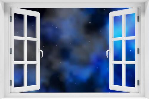 Fototapeta Naklejka Na Ścianę Okno 3D - Dark BLUE vector texture with beautiful stars.