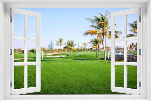 Fototapeta Naklejka Na Ścianę Okno 3D - Landscape of green golf course