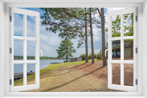 Fototapeta Naklejka Na Ścianę Okno 3D - Lakefront Waterfront Views Resort Country Club Deck Lifestyle