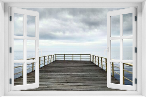 Fototapeta Naklejka Na Ścianę Okno 3D - Wooden bridge over the sea