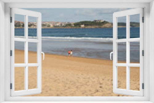 Fototapeta Naklejka Na Ścianę Okno 3D - View of Santander from Somo; Beach; Cantabria