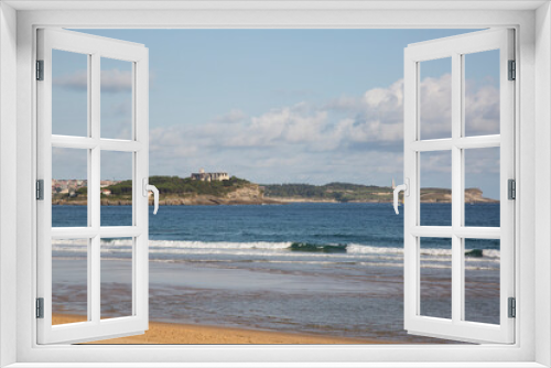 Fototapeta Naklejka Na Ścianę Okno 3D - View of Santander from Somo Beach; Cantabria