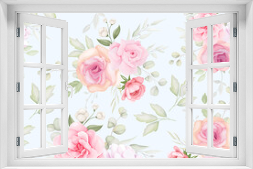 Fototapeta Naklejka Na Ścianę Okno 3D - Elegant floral seamless pattern with soft flower decoration