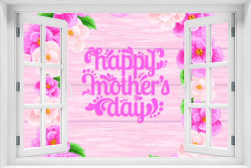 Fototapeta Naklejka Na Ścianę Okno 3D - Mother's day greeting card with flowers background
