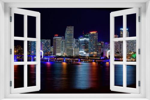Fototapeta Naklejka Na Ścianę Okno 3D - Miami Downtown at Night