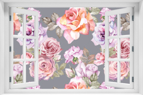 Fototapeta Naklejka Na Ścianę Okno 3D - seamless pattern of roses